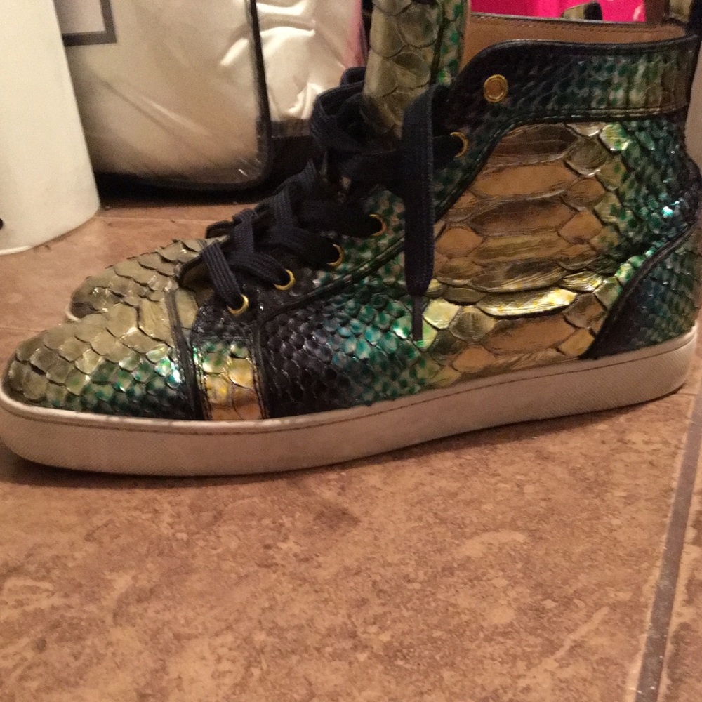 Christian louboutin snake skin sneaker size 14